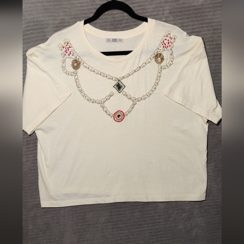 Zara Beaded Cropped Top